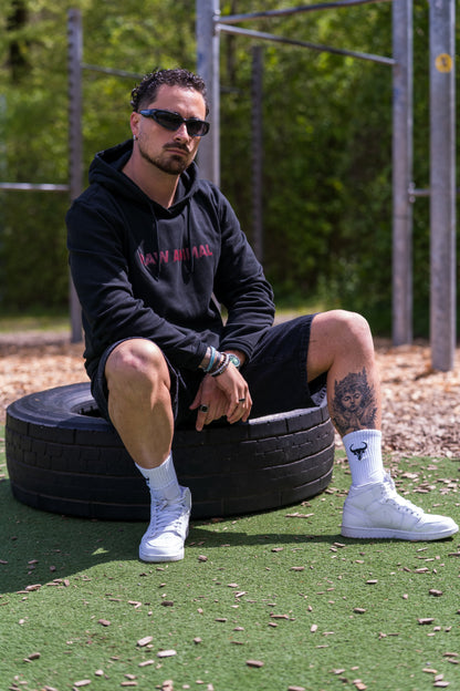 Sweat à capuche Raw Animal en noir