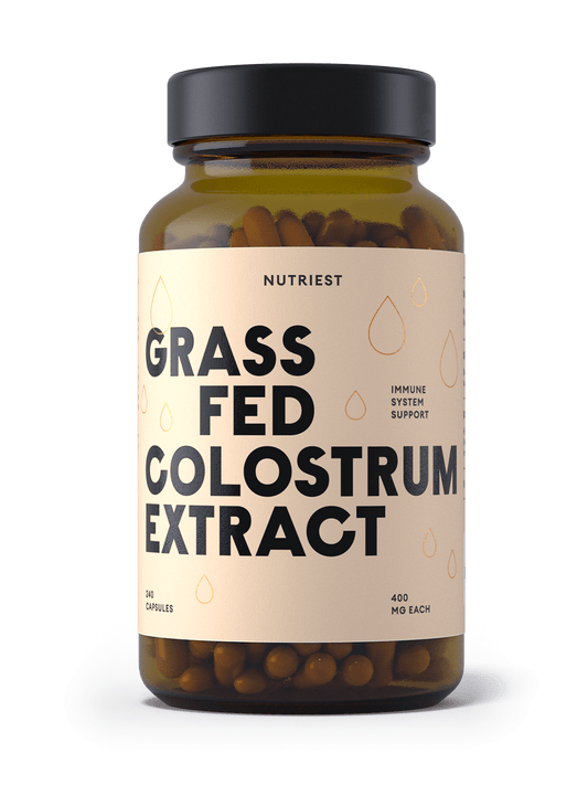 Extrait de colostrum de bœuf biologique nourri à l'herbe séché en capsules