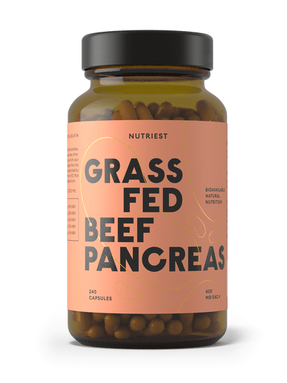 Pancréas de bœuf biologique nourri à l'herbe séché en capsules