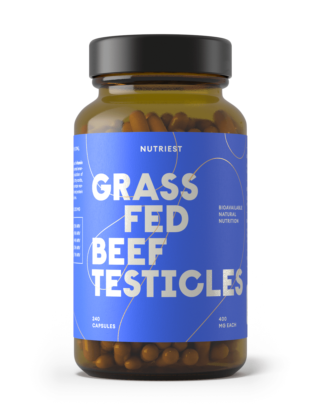 Testicules de bœuf de pâturage bio séchés en capsules