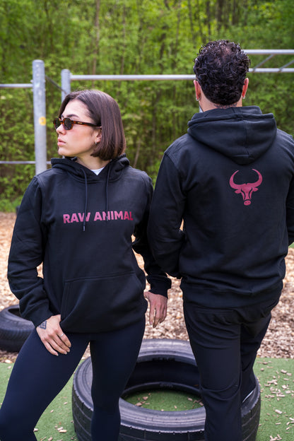 Sweat à capuche Raw Animal en noir