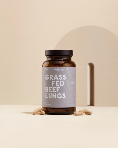 Poumons de bœuf nourri à l'herbe biologique séchés en capsules