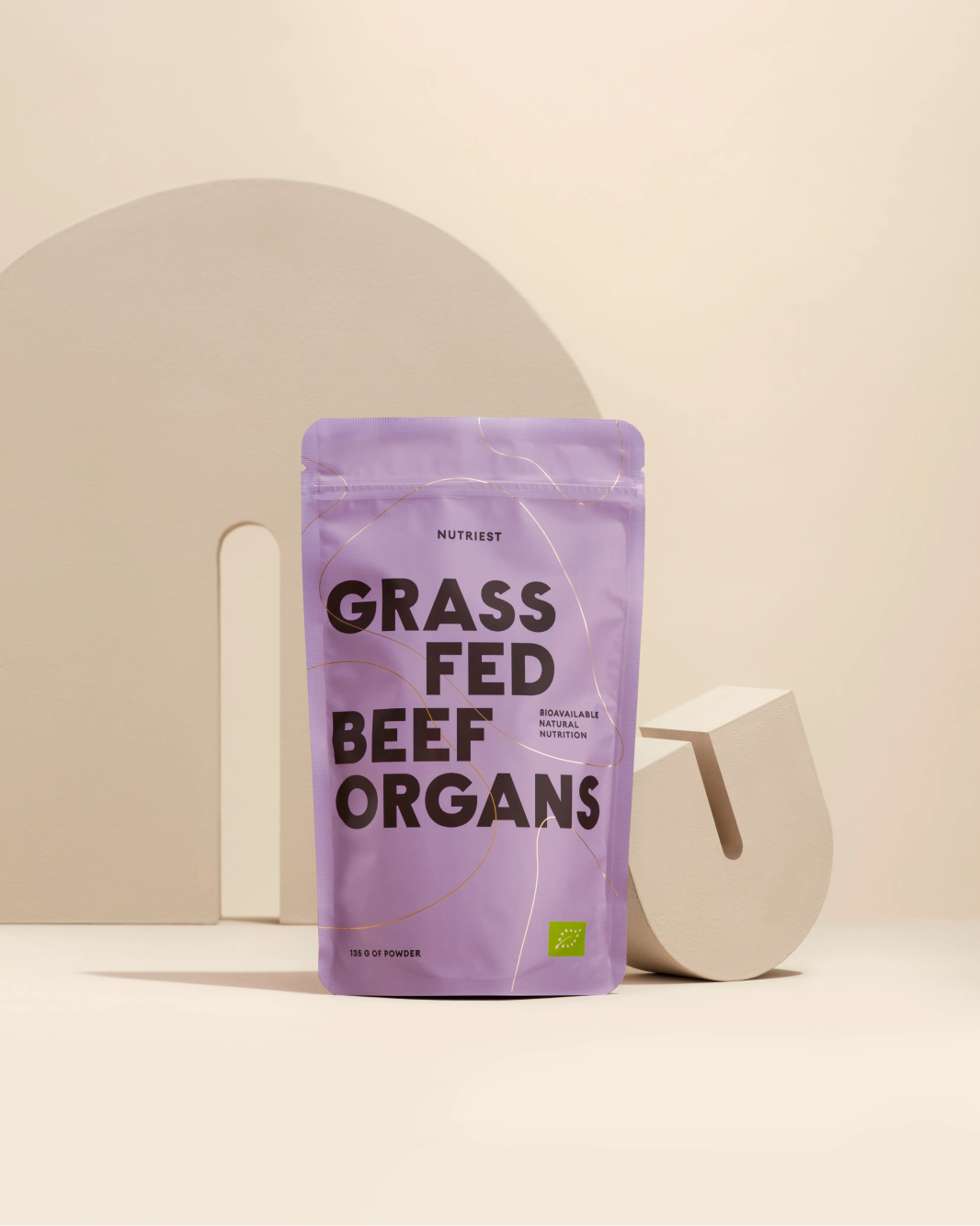 Mélange d'organes de bœuf séchés biologiques nourris au pâturage