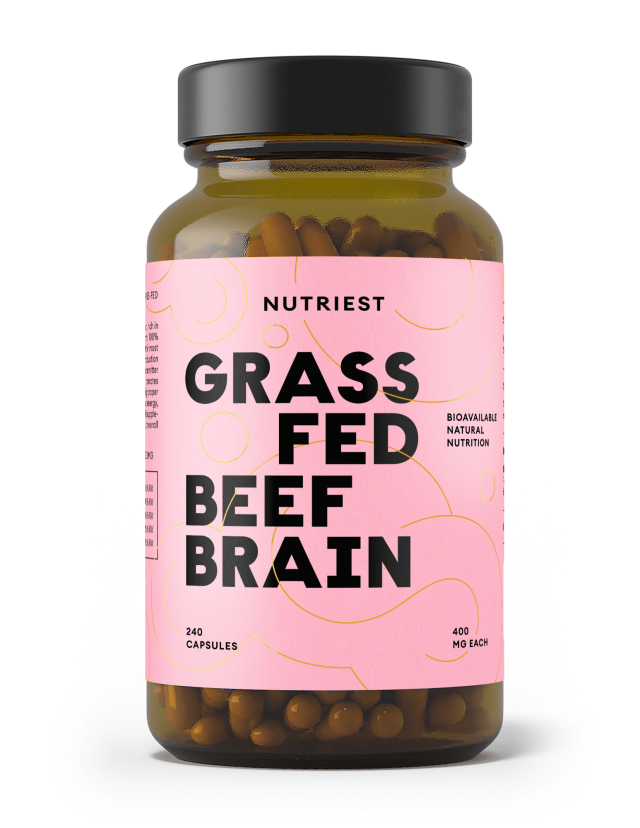 Cerveau de bœuf nourri à l'herbe séché en capsules