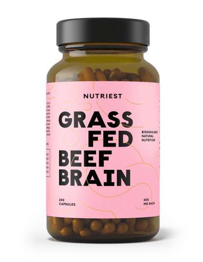 Cerveau de bœuf nourri à l'herbe séché en capsules